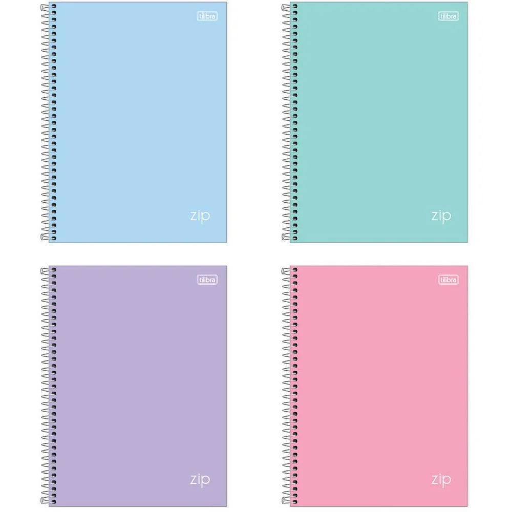 Caderno 01X1 Capa Dura Zip Colors 80Fls. Tilibra (Pct.c/04)