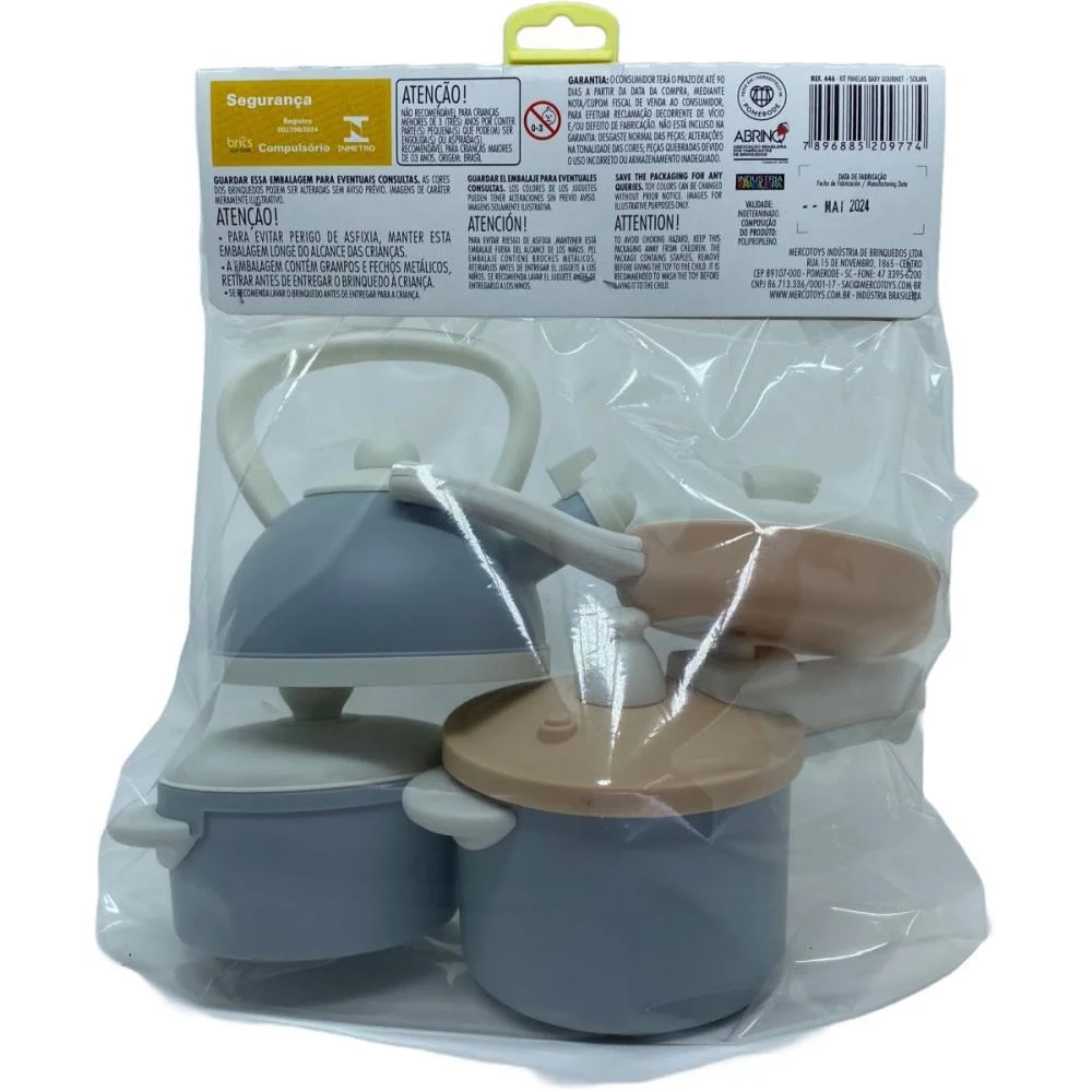 Brincando De Casinha Kit Panelas Baby Gourmet 4 Pcs Merco Toys - imagem 4