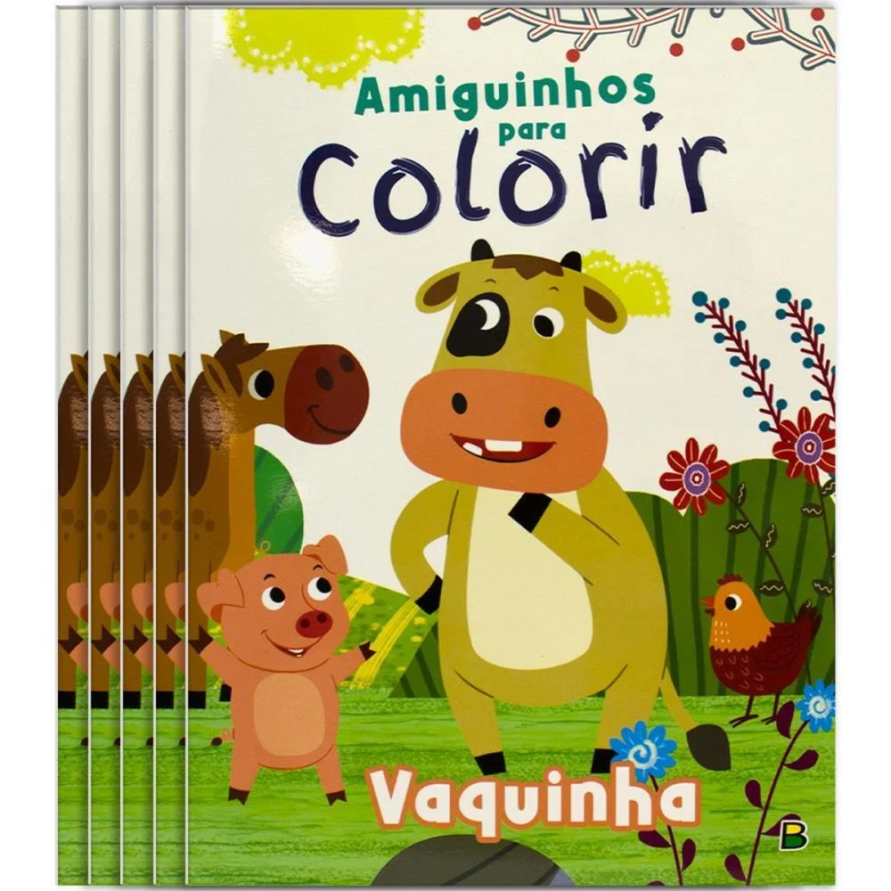 Livro Infantil Colorir Amiguinhos P/Color.vaquinha 10 Todolivro (Pct.c/05) - imagem 2