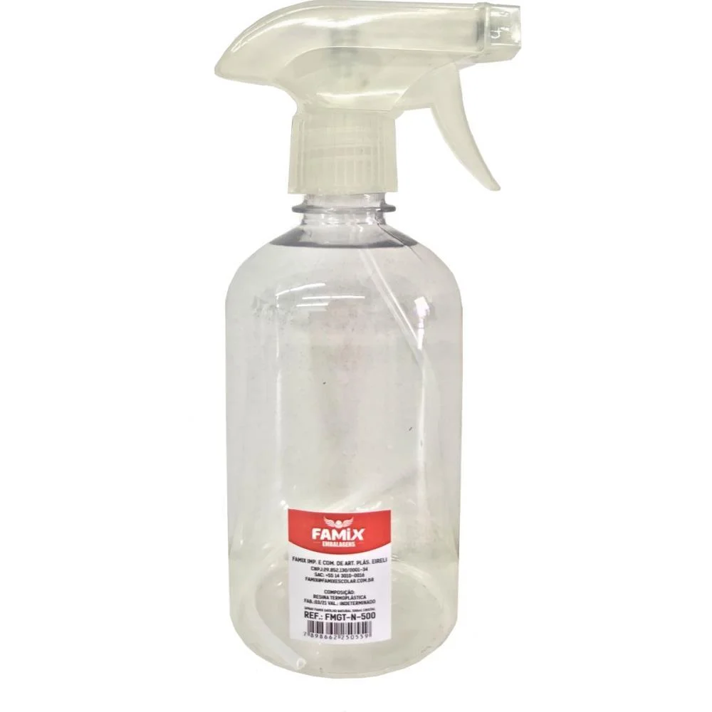 Spray Pulverizador Gatilho Transparente 500Ml Famix (Unidade) - imagem 3