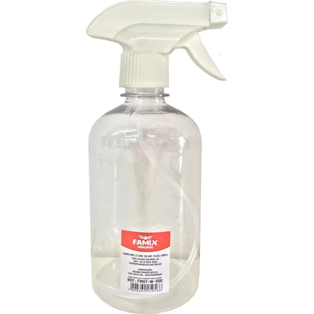 Spray Pulverizador Gatilho Branco 500Ml Famix (Unidade) - imagem 2