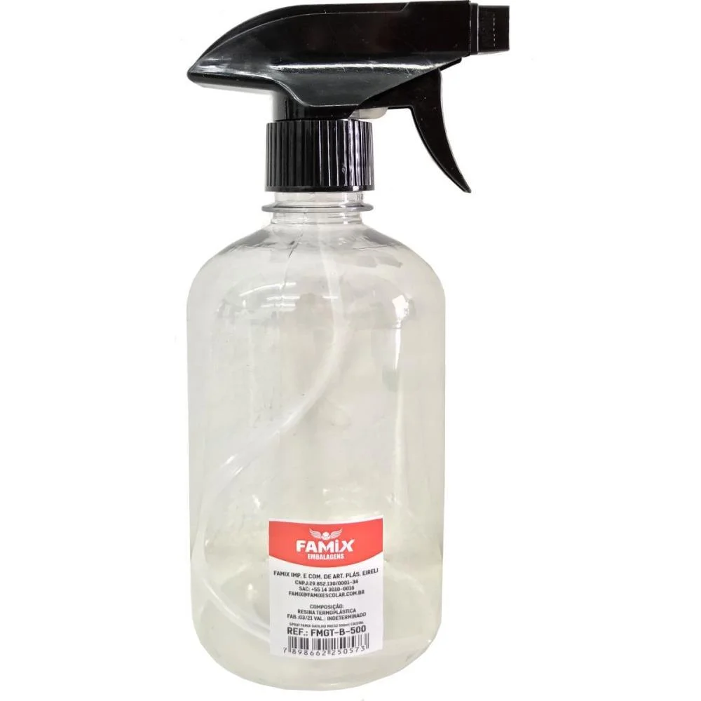 Spray Pulverizador Gatilho Preto 500Ml Famix (Unidade) - imagem 3