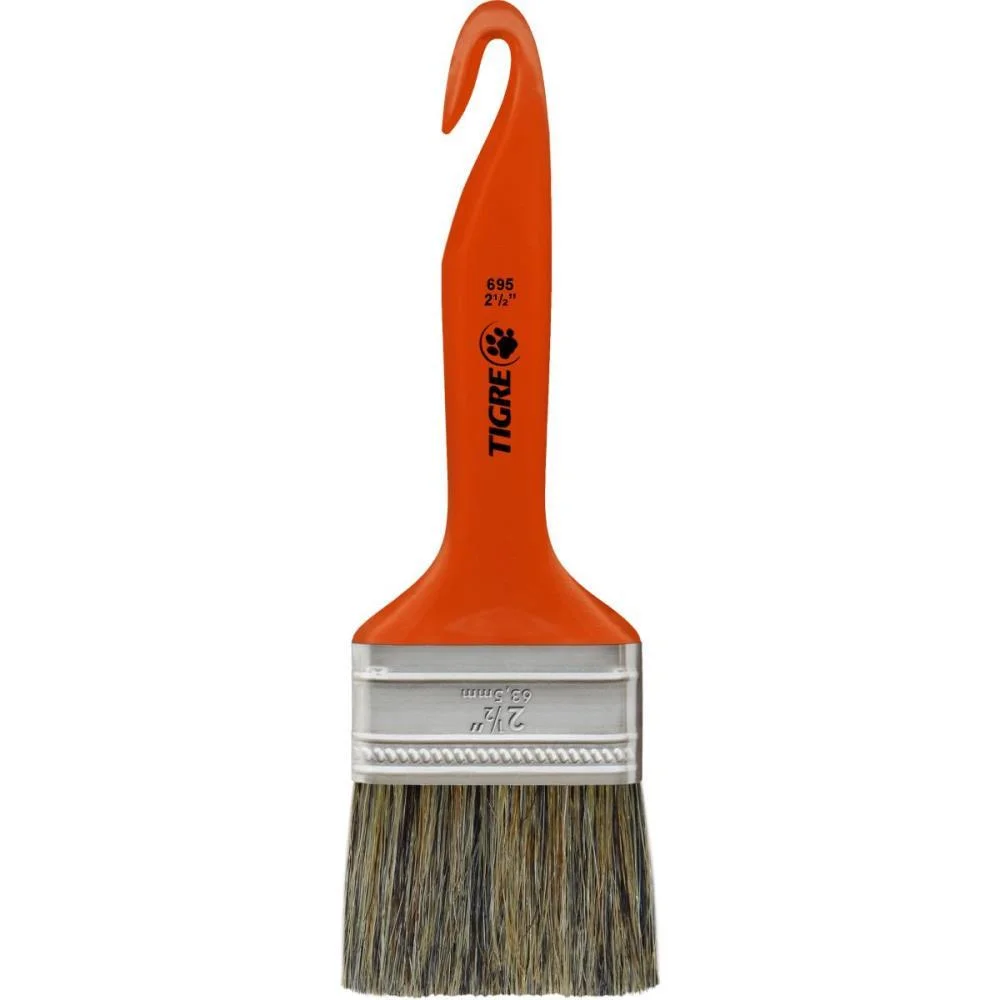 Trincha De Pintura 695 Media Cerda Gris 2 1/2Pol Pinceis Tigre (Pct.c/12) - imagem 2