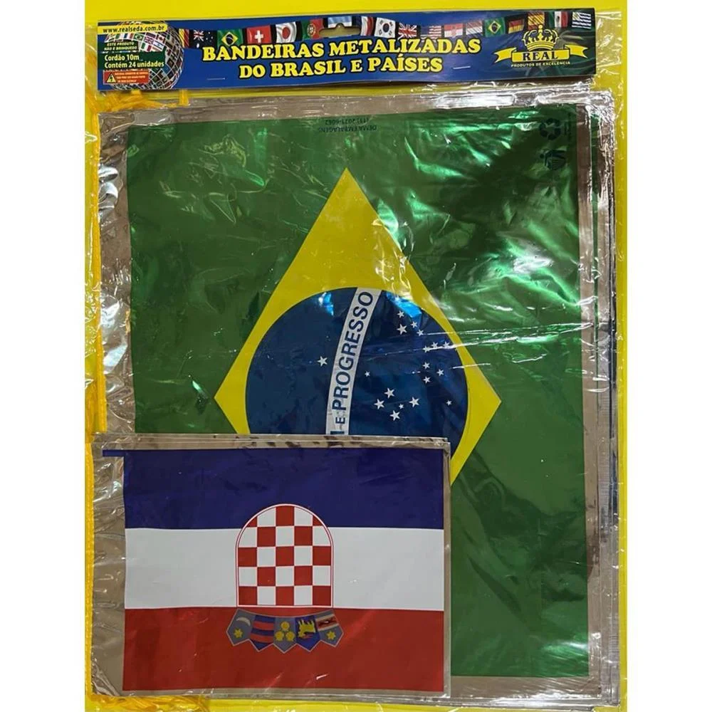 Copa Do Mundo Bandeira Paises 10M. Plastica Real Seda (Pacote) - imagem 2