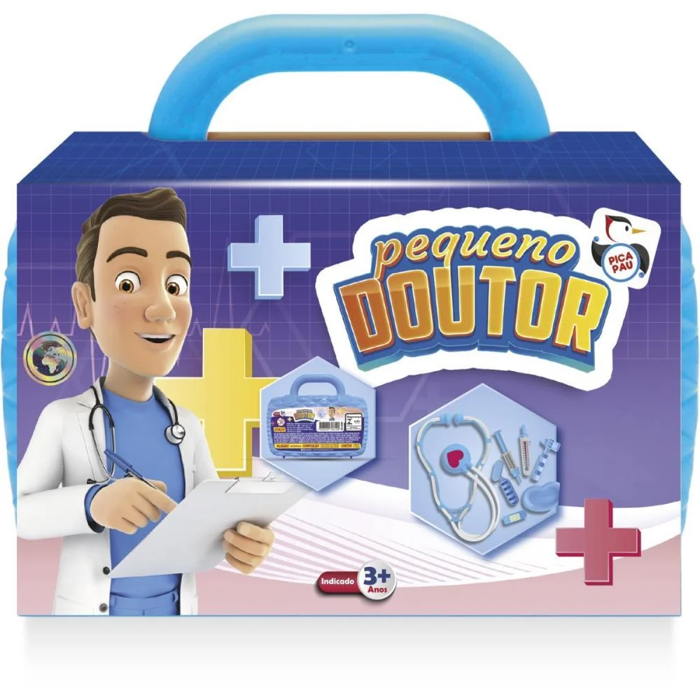 Brincando De Profissoes Pequeno Doutor Maleta 7Pcs.az Pica Pau - imagem 4