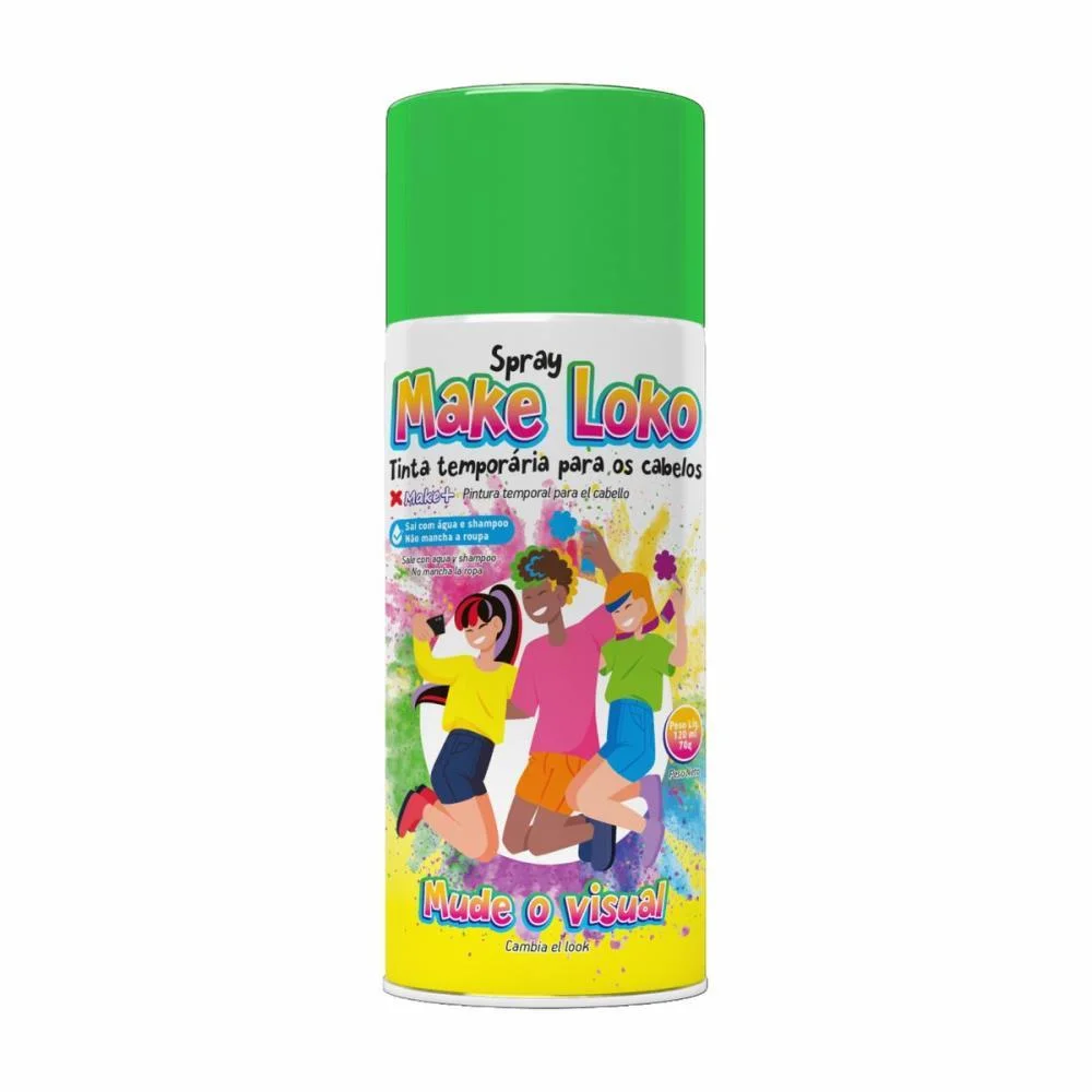 Pinta Cabelo 120Ml Loko Verde Make+ (Dp.c/12) - imagem 3