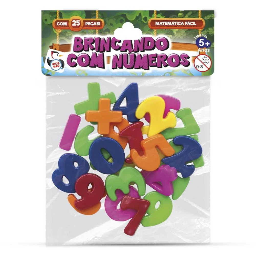 Brinquedo Pedagogico Jogo De Numeros 25Pcs Pica Pau - imagem 4