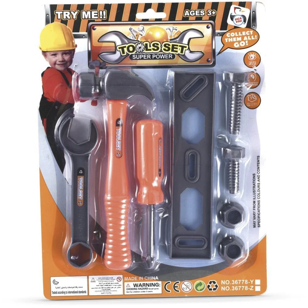 Brincando De Profissoes Kit Ferramentas Pequeno 8Pcs Pica Pau - imagem 4