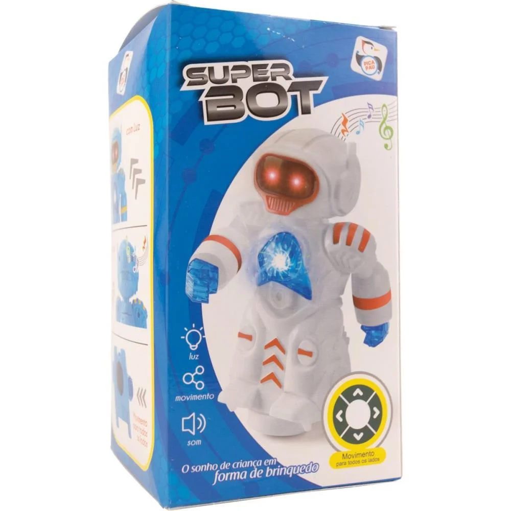 Robo Super Bot Bate E Volta Som/Luz Pica Pau - imagem 4