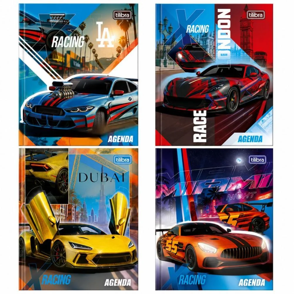 Agenda Permanente X Racing Cd Cost 80F 123X166Mm Tilibra (Pct.c/05) - imagem 3