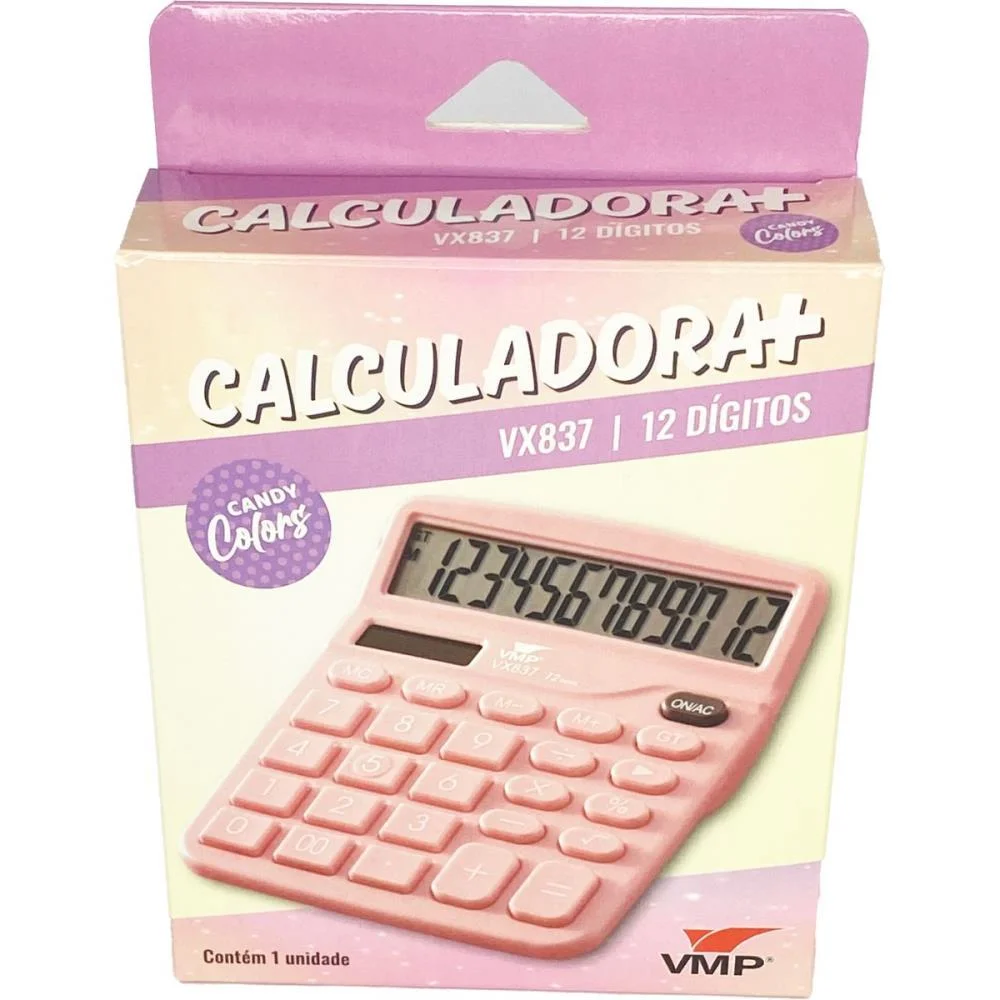 Calculadora De Mesa 12Dig.candy Color 14,5X11,8 Rs V.m.p. (Unidade) - imagem 4