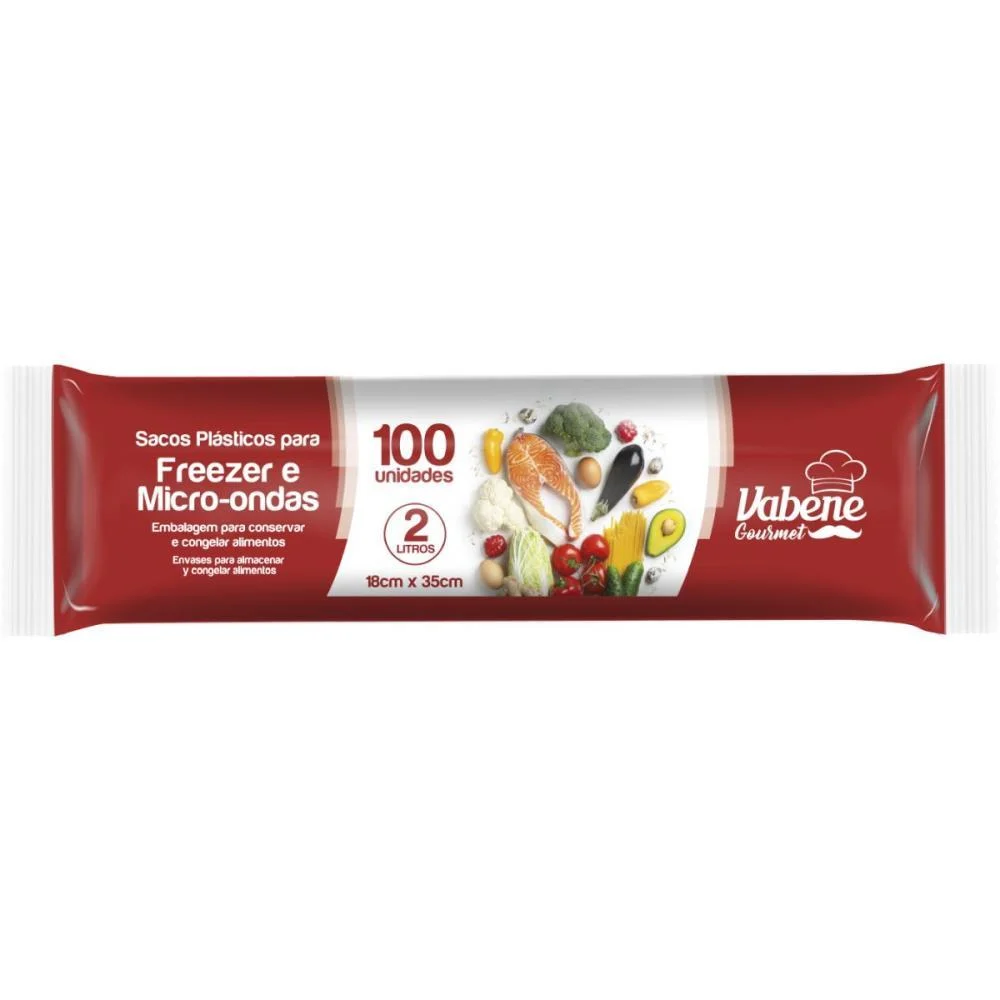 Saco Plastico Em Bobina 18X35Cm 2L P/Freezer E Micro Vabene (Rl.c/100) - imagem 2