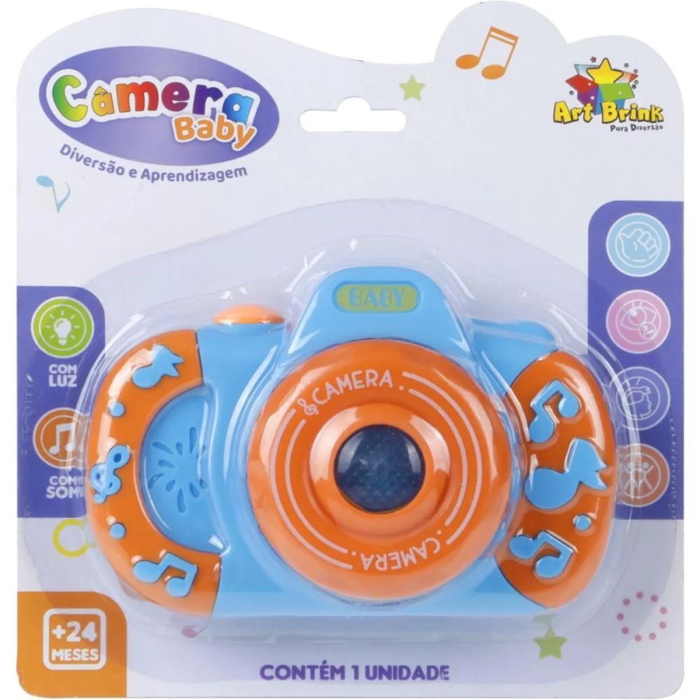 Brinquedo Para Bebe Camera Baby C/Som E Luz Art Brink - imagem 6