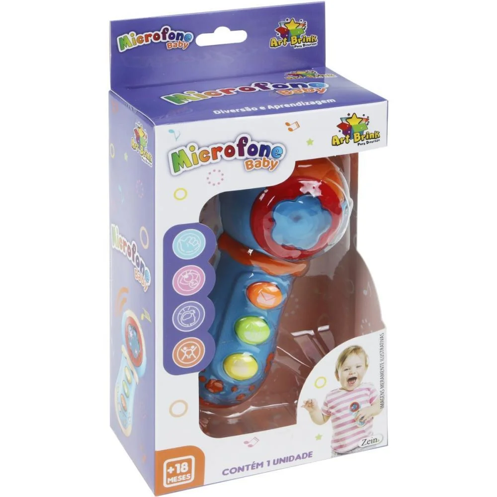 Instrumento Musical Microfone Baby C/Luz E Som Art Brink - imagem 7