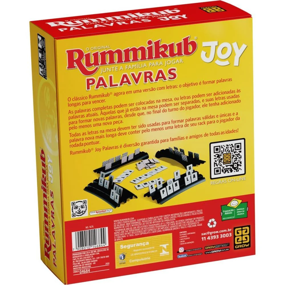 Jogo Diverso Rummikub Joy Palavras Grow - imagem 5