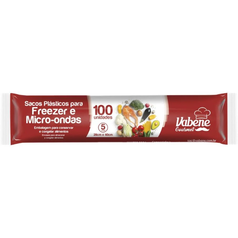 Saco Plastico Em Bobina 28X40Cm 5L P/Freezer E Micro Vabene (Rl.c/100) - imagem 2
