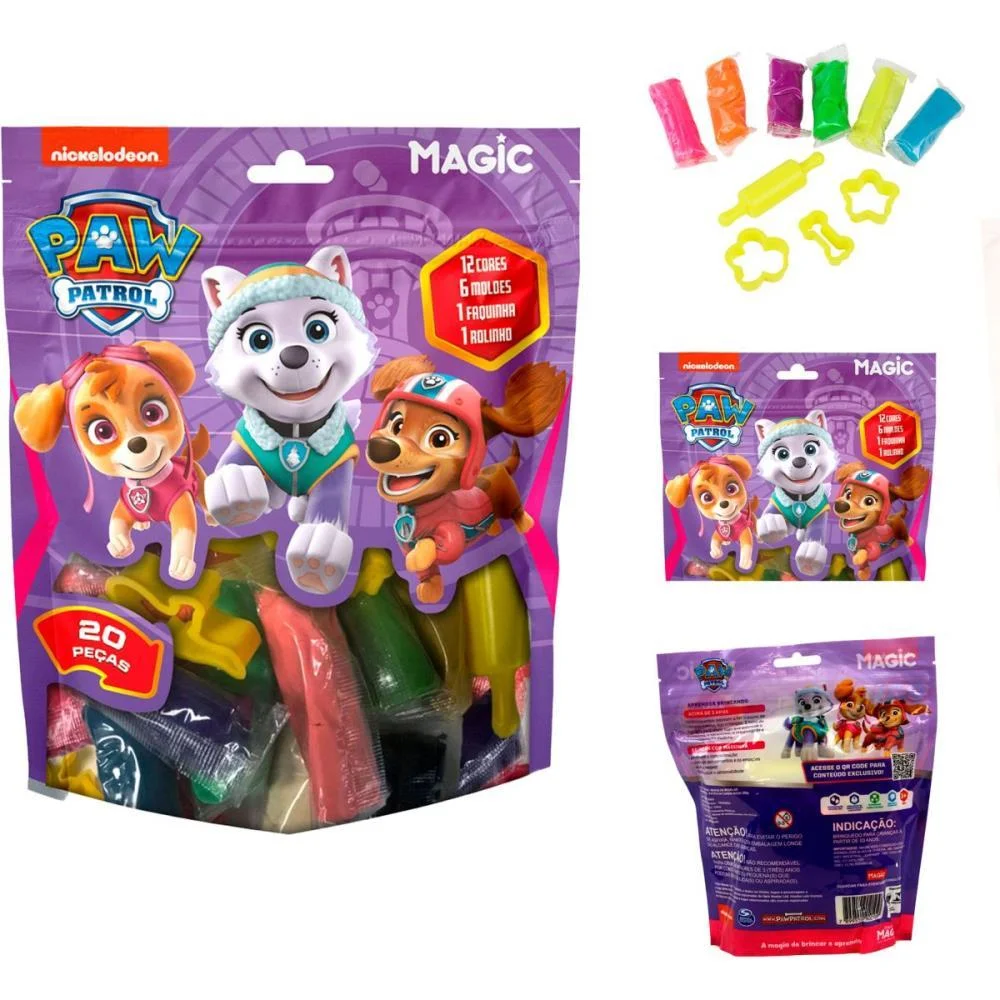 Massa Para Modelar Criativa P. Canina Skye 300G 12Cores/6M Magic Kids - imagem 3