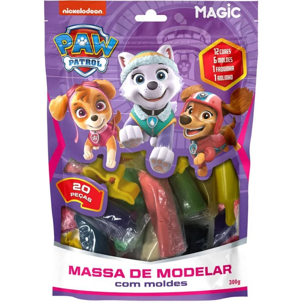 Massa Para Modelar Criativa P. Canina Skye 300G 12Cores/6M Magic Kids - imagem 4