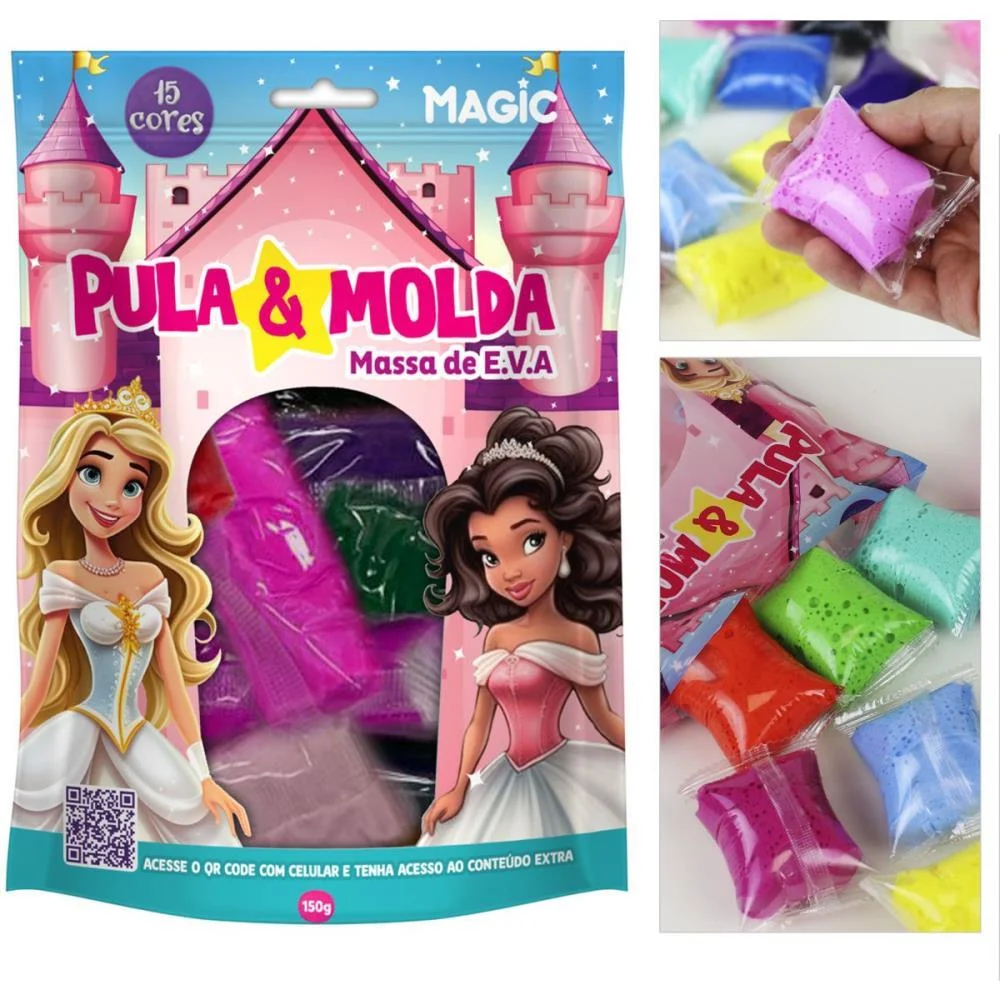 Massa Para Modelar Criativa Pula E Molda 150G Princesas 15 Magic Kids - imagem 5