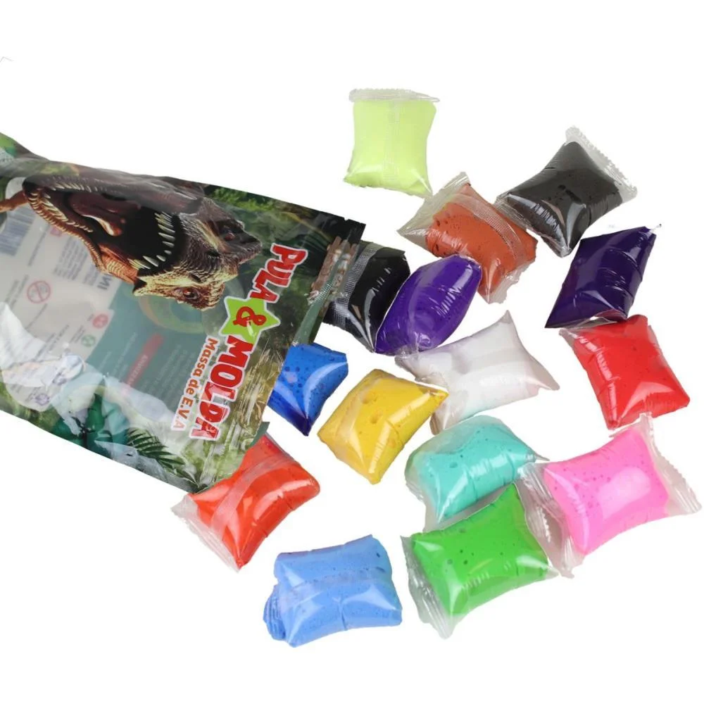 Massa Para Modelar Criativa Pula E Molda 150G Dino 15Cores Magic Kids - imagem 5