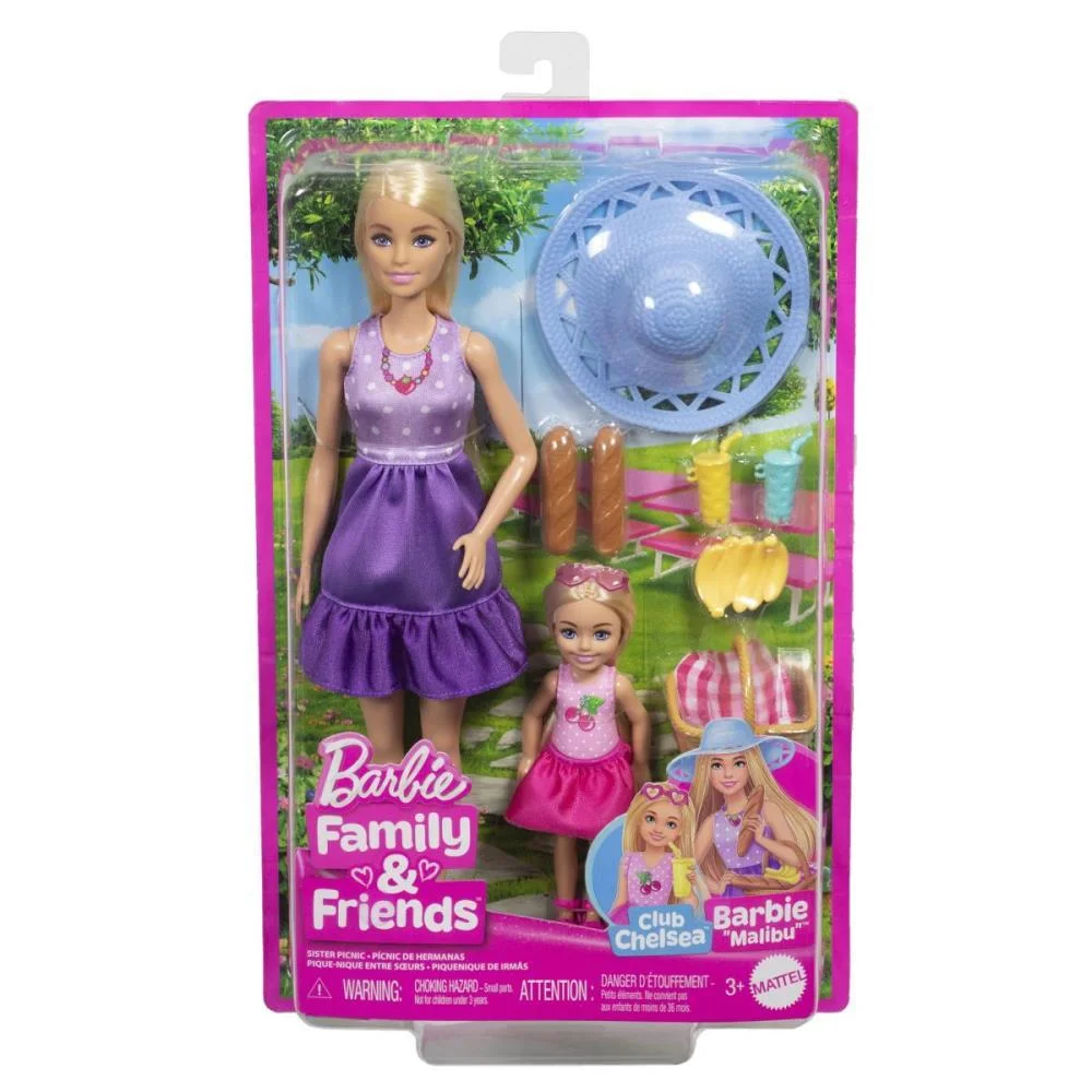Barbie Family Malibu E Chelsea Cj Piquenique Mattel - imagem 8