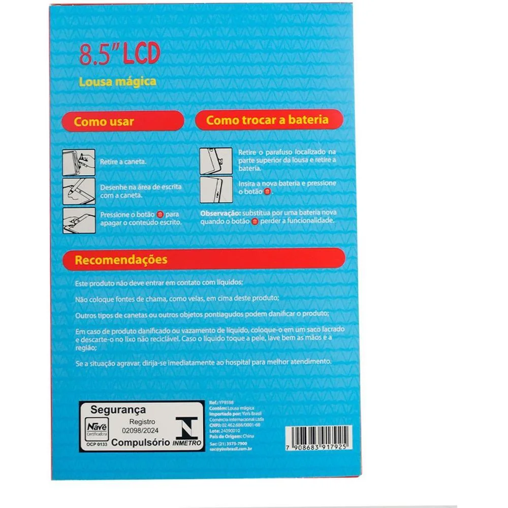 Lousa Infantil Magica Tablet 8,5Pol.c/Cane(S Yins - imagem 4