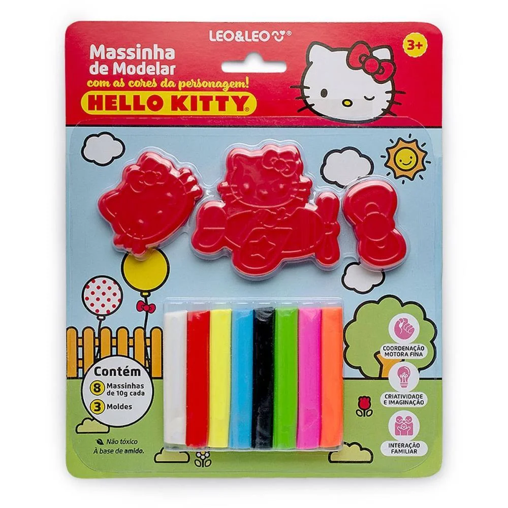 Massa Para Modelar Criativa Hello Kitty + 3 Moldes Leonora (Kit) - imagem 5