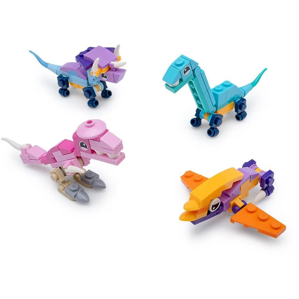 Brinquedo Para Montar Dino Mini Blocos (S) Leonora C/ 12 Unidades - imagem 3