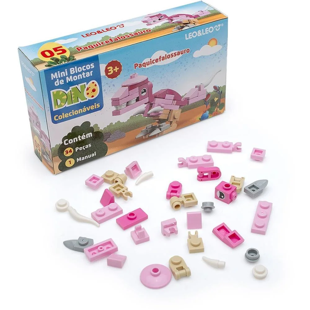 Brinquedo Para Montar Dino Mini Blocos (S) Leonora C/ 12 Unidades - imagem 8
