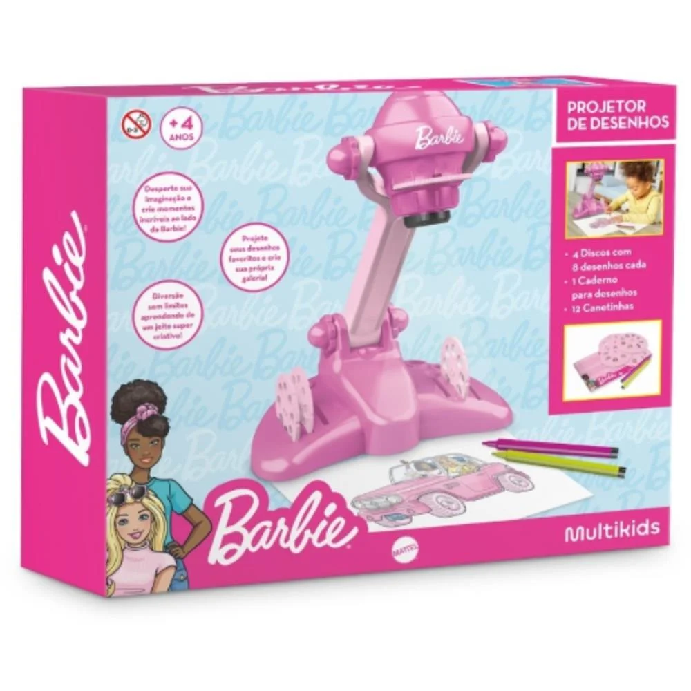 Brinquedo Para Colorir Mesa Projetora Desenho Barbie Multikids - imagem 5