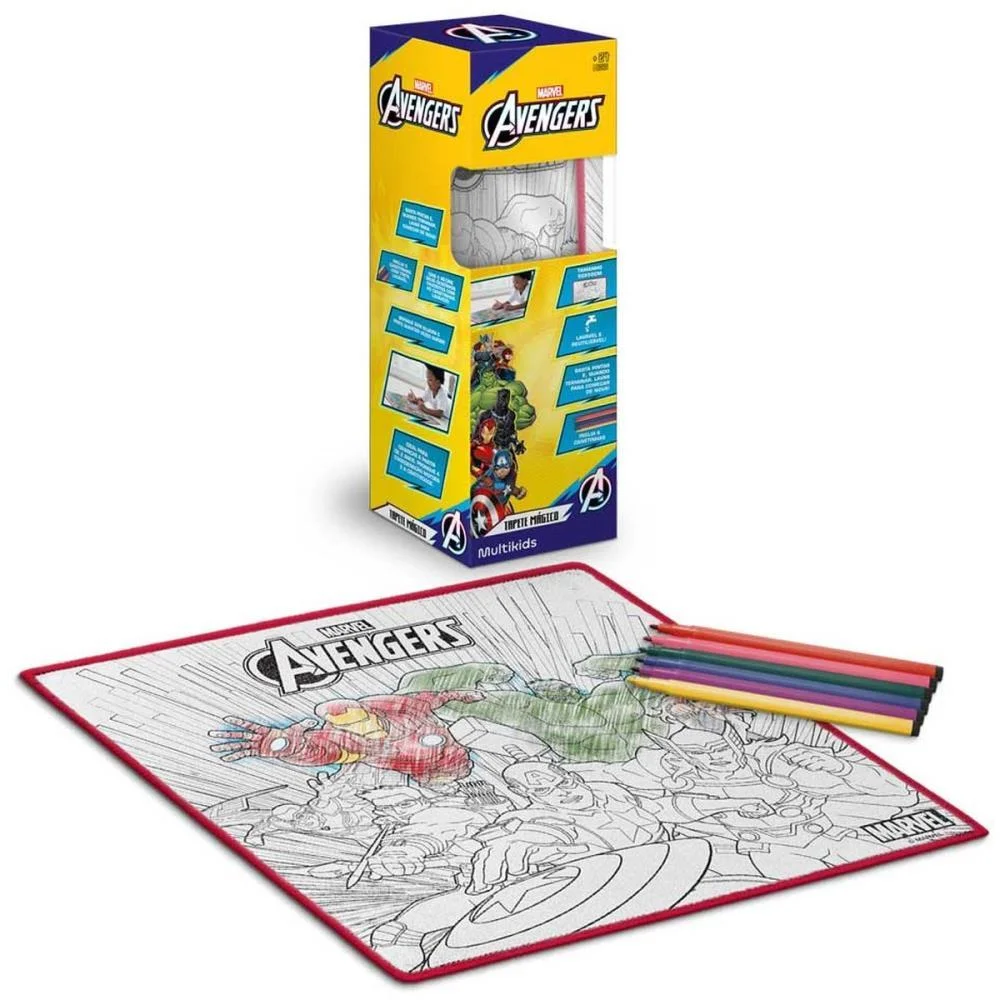 Brinquedo Para Colorir Tapete Mágico Acqua Avengers Multikids - imagem 3