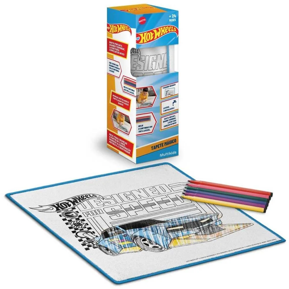 Brinquedo Para Colorir Tapete Mágico Acqua Hot Wheels Multikids - imagem 3