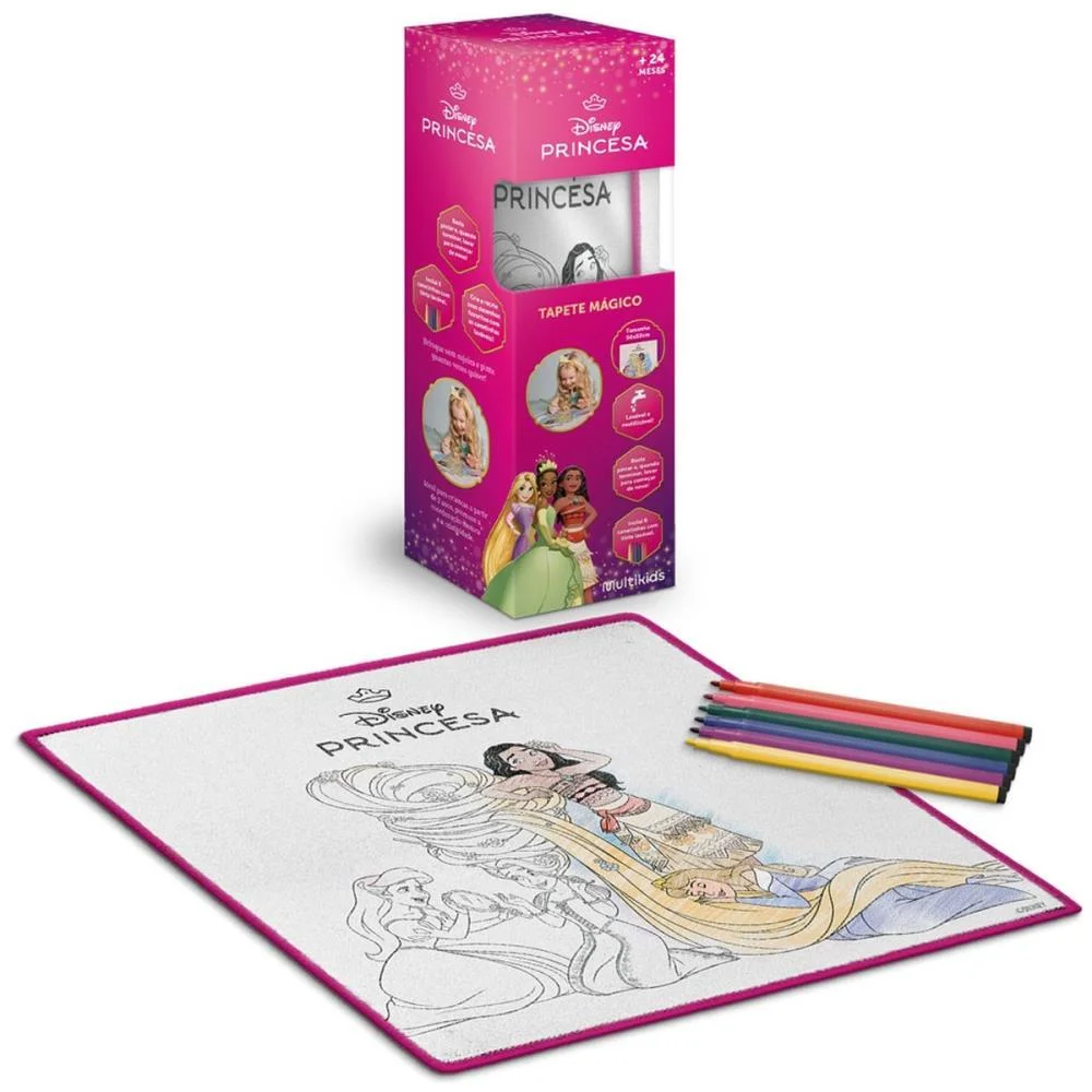 Brinquedo Para Colorir Tapete Mágico Acqua Princesas Multikids - imagem 2