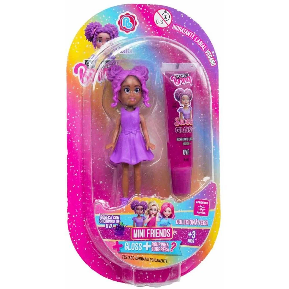 Maquiagem E Beleza Infantil Make Brinq Boneca + Gloss (S) Polibrinq - imagem 3