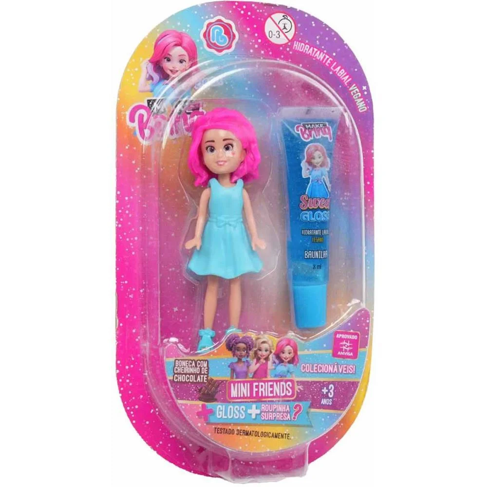 Maquiagem E Beleza Infantil Make Brinq Boneca + Gloss (S) Polibrinq - imagem 5