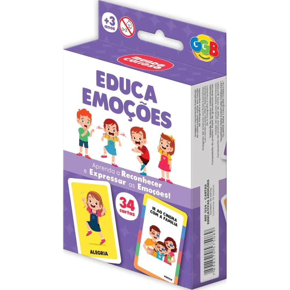 Jogo De Cartas Educa Emocoes 34 Cartas Ggb Plast - imagem 2