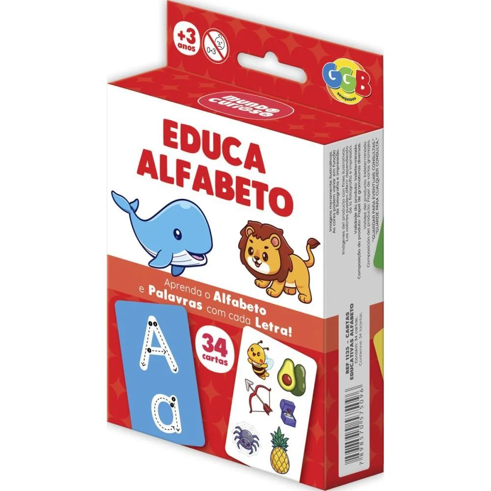 Jogo De Cartas Educa Alfabeto 34 Cartas Ggb Plast - imagem 4
