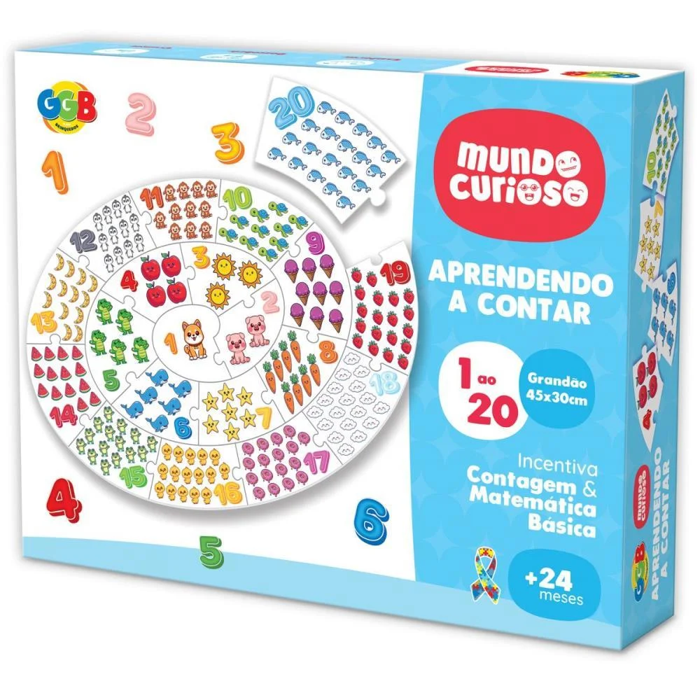 Brinquedo Pedagogico Aprendendo A Contar De 1 Ao 20 Ggb Plast - imagem 2