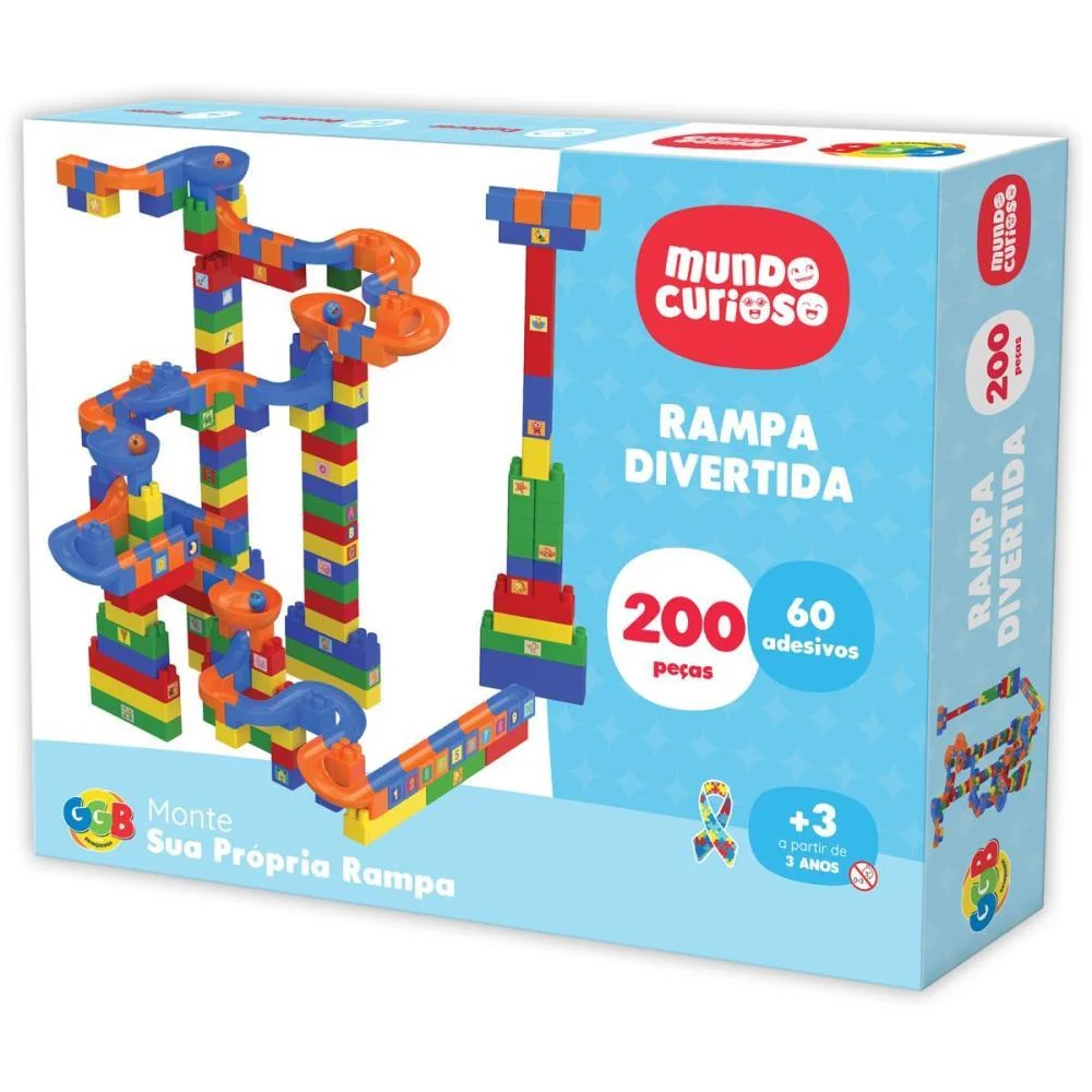 Brinquedo Para Montar Rampa Divertida 200Pcs+60Adesi Ggb Plast - imagem 2