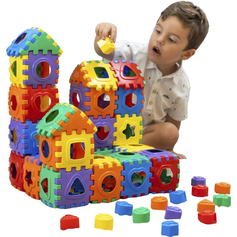 Brinquedo Educativo Blocos Divertidos 100 Pcs Ggb Plast - imagem 4