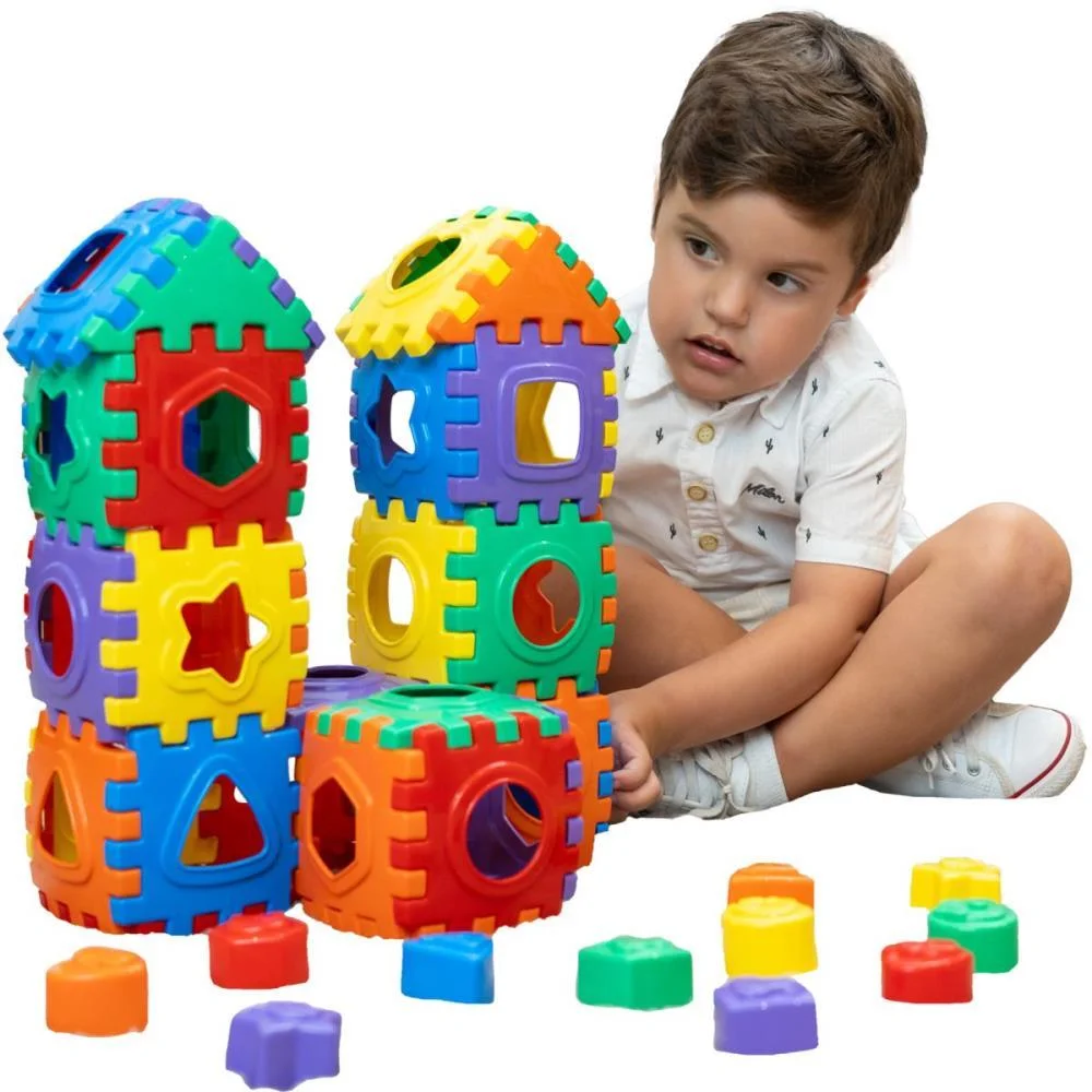 Brinquedo Educativo Blocos Divertidos 52Pcs Ggb Plast - imagem 4