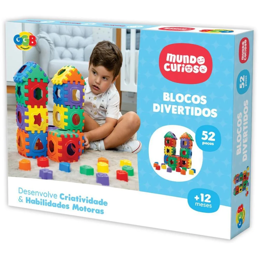 Brinquedo Educativo Blocos Divertidos 52Pcs Ggb Plast - imagem 5