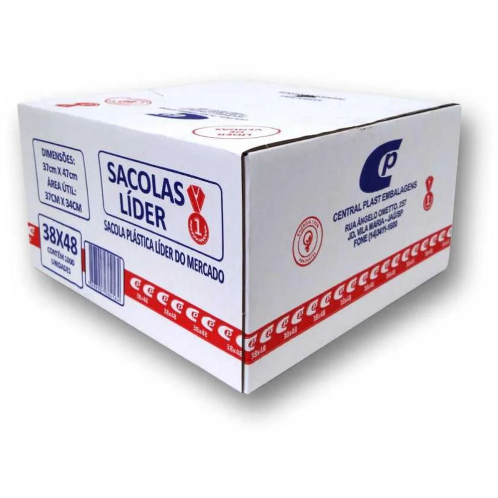 Sacola Plastica 38X48 C/1000 Unidades Central Plast (Caixa) - imagem 3