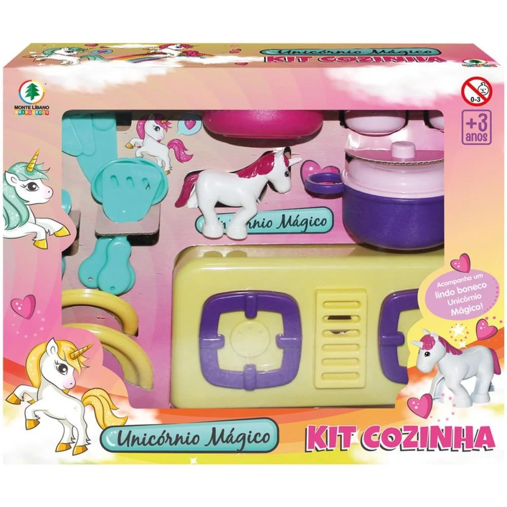 Brincando De Casinha Unicornio Magico Kit Cozinha Monte Libano - imagem 3