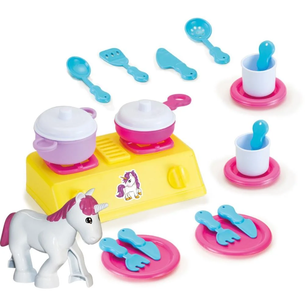 Brincando De Casinha Unicornio Magico Kit Cozinha Monte Libano - imagem 4