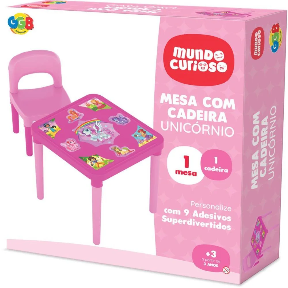 Mesinha/Cadeira Unicornio Mesa+Cadeira C/Adesi Ggb Plast - imagem 4