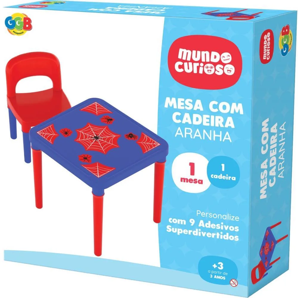 Mesinha/Cadeira Aranha Mesa+Cadeira C/Adesivos Ggb Plast - imagem 4