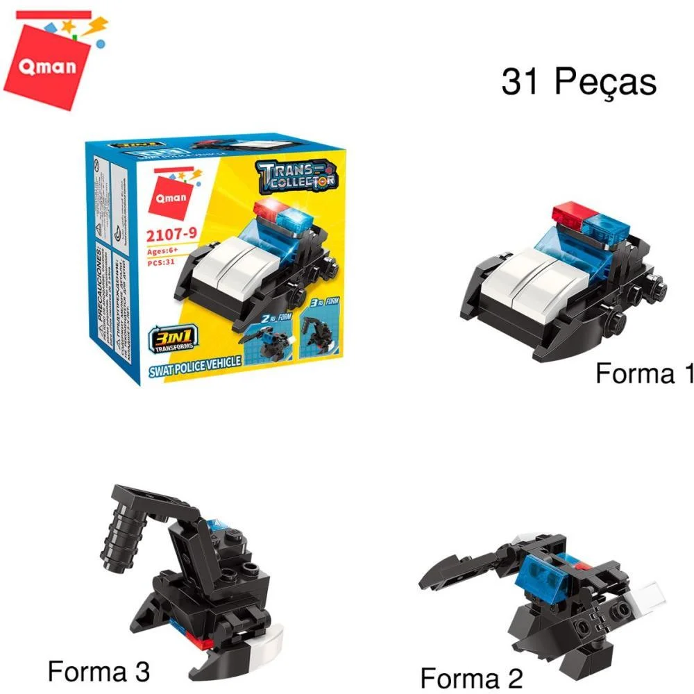 Brinquedo Para Montar Set Bombeiro E Policia 3Em1(S) Keepplay C/ 10 Unidades - imagem 11