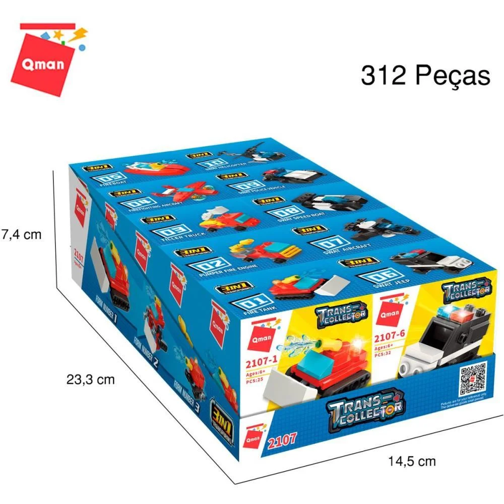 Brinquedo Para Montar Set Bombeiro E Policia 3Em1(S) Keepplay C/ 10 Unidades - imagem 13