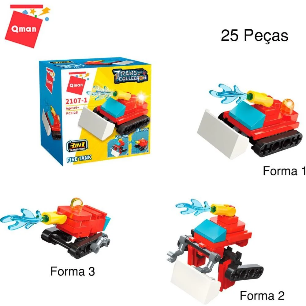 Brinquedo Para Montar Set Bombeiro E Policia 3Em1(S) Keepplay C/ 10 Unidades - imagem 3